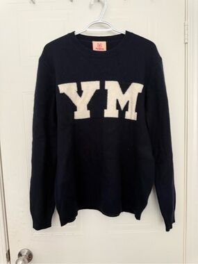 YM Logo Crewneck Sweater - Navy/White